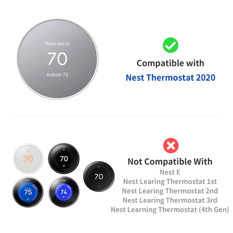 بيتريتشور غطاء لوحة حائط من بيتريشور - متوافق مع ملحق Google Nest Thermostat 2020 - مجموعة أدوات التشذيب سهلة التركيب - ثلج - Image 2